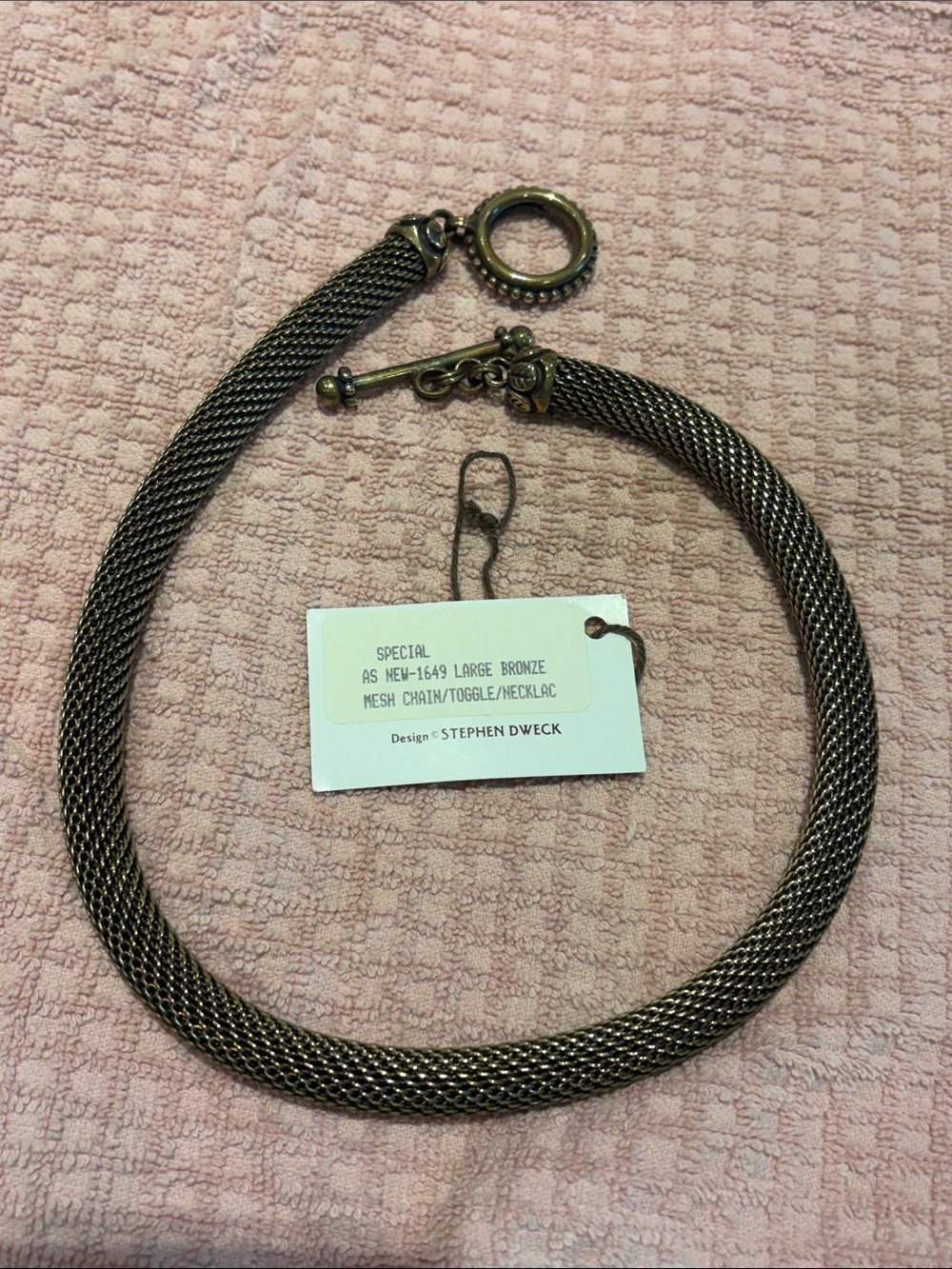 Stephen Dweck Bronze Mesh Collar Necklace with Toggle